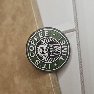 Bettlejuice Green and White 'It's Coffee Time' Pin